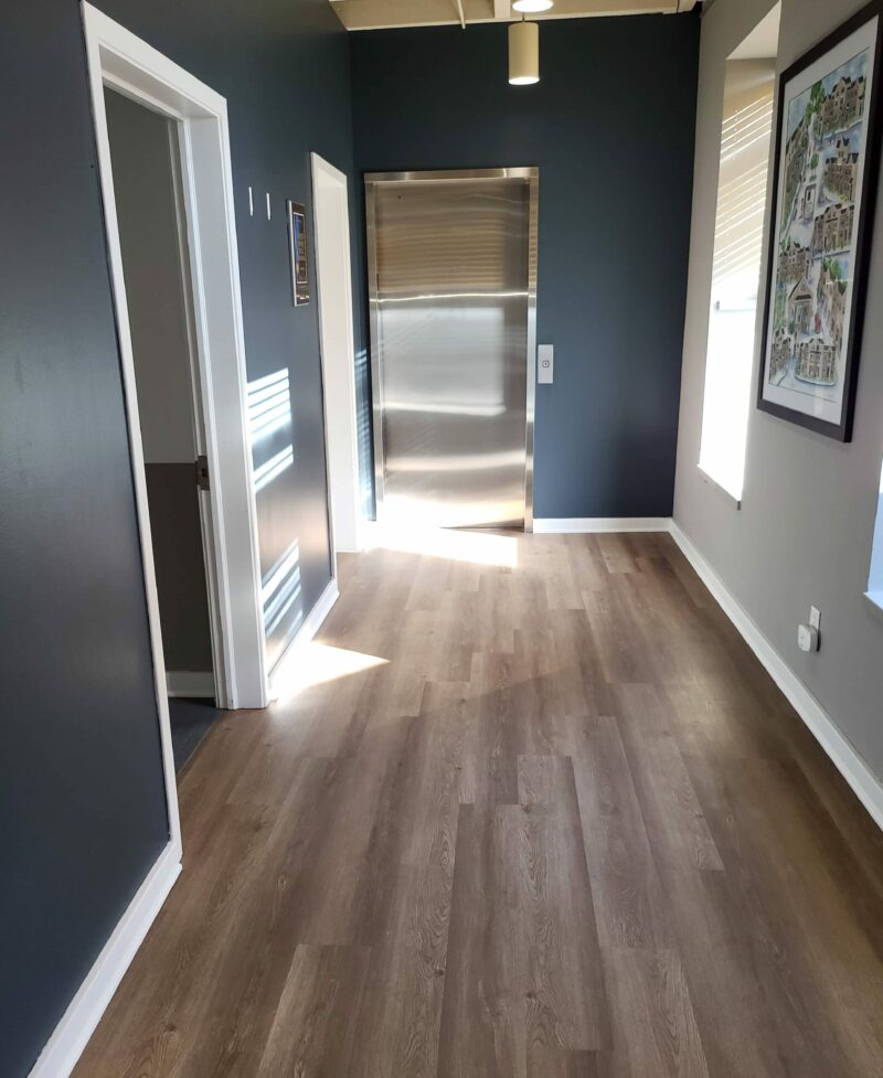 Professional Commercial Services 127 Restoration newly remodeled office hallway